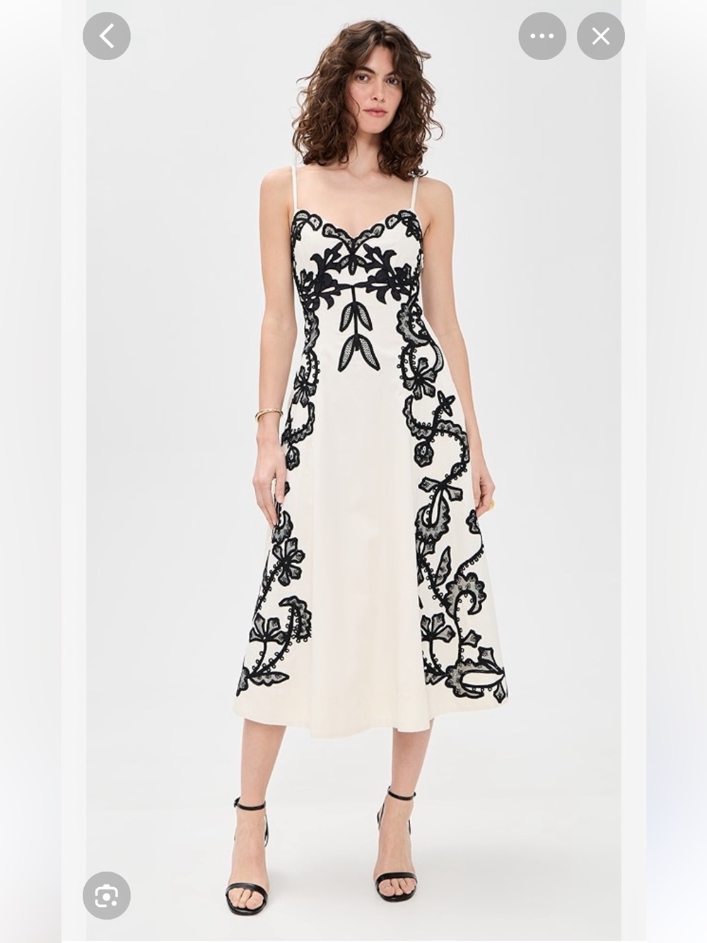 Ulla Johnson 🔥 MIRAI Appliqued cotton A line Midi Dress